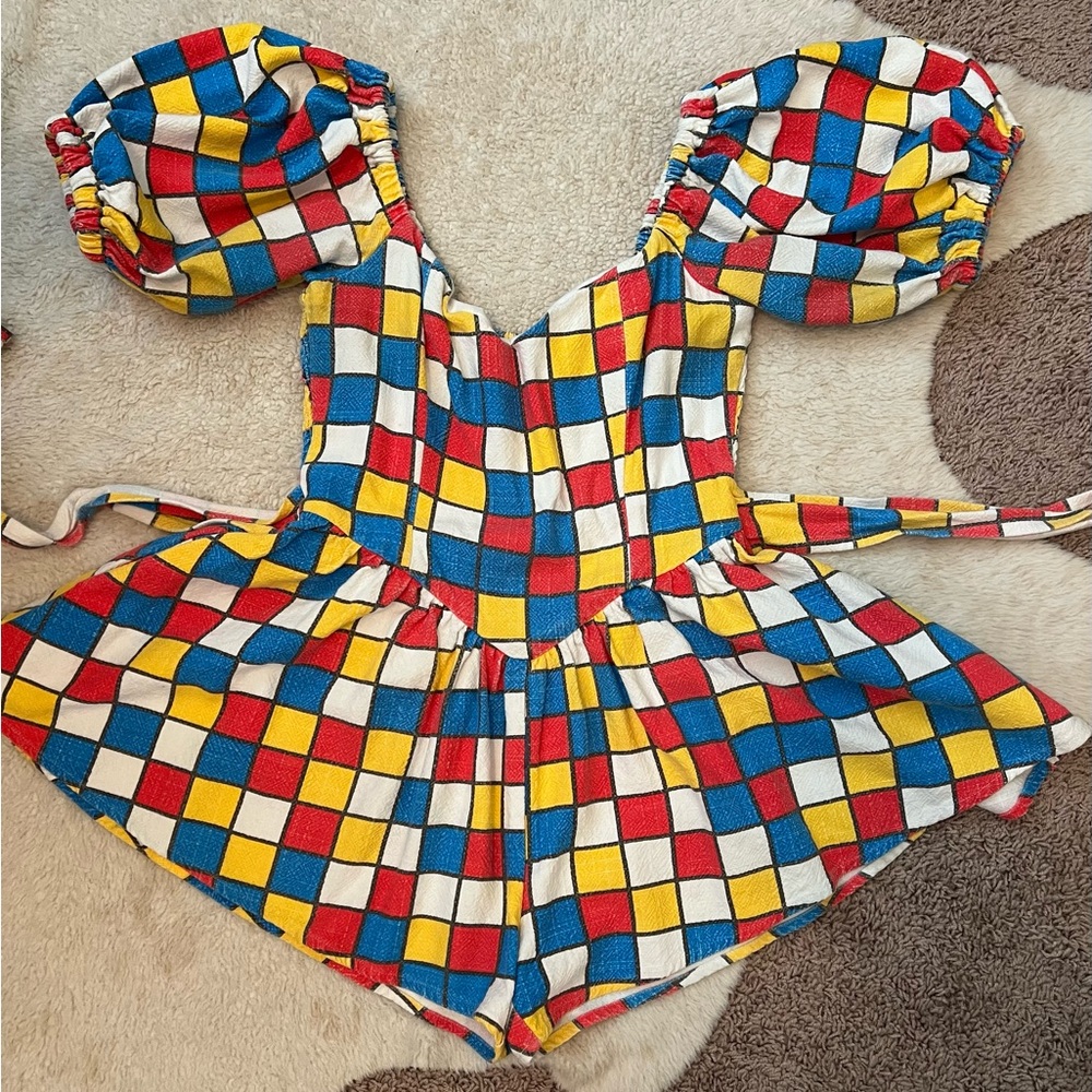 Fashion Brand Company Checkered Romper - Picture 2 of 5